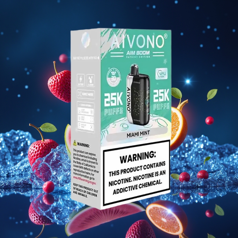 Aivono AIM BOOM 25000 Puffs 28ml Miami Mint 0-5% Nicotine Type-C 650mAh