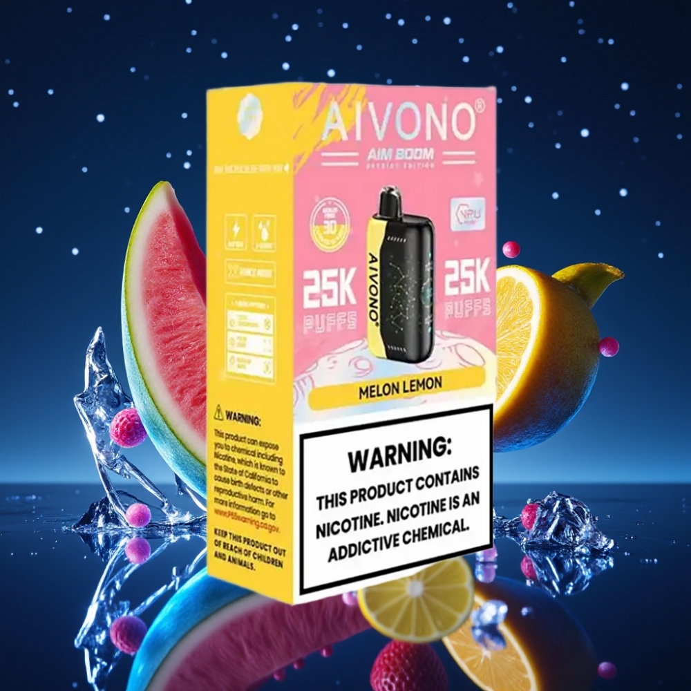 Aivono AIM BOOM 25000 Puffs Disposabel Vape Melonipuu-Lemon 0%/2%/3%/5%, 28ml, 650mAh, Type-C