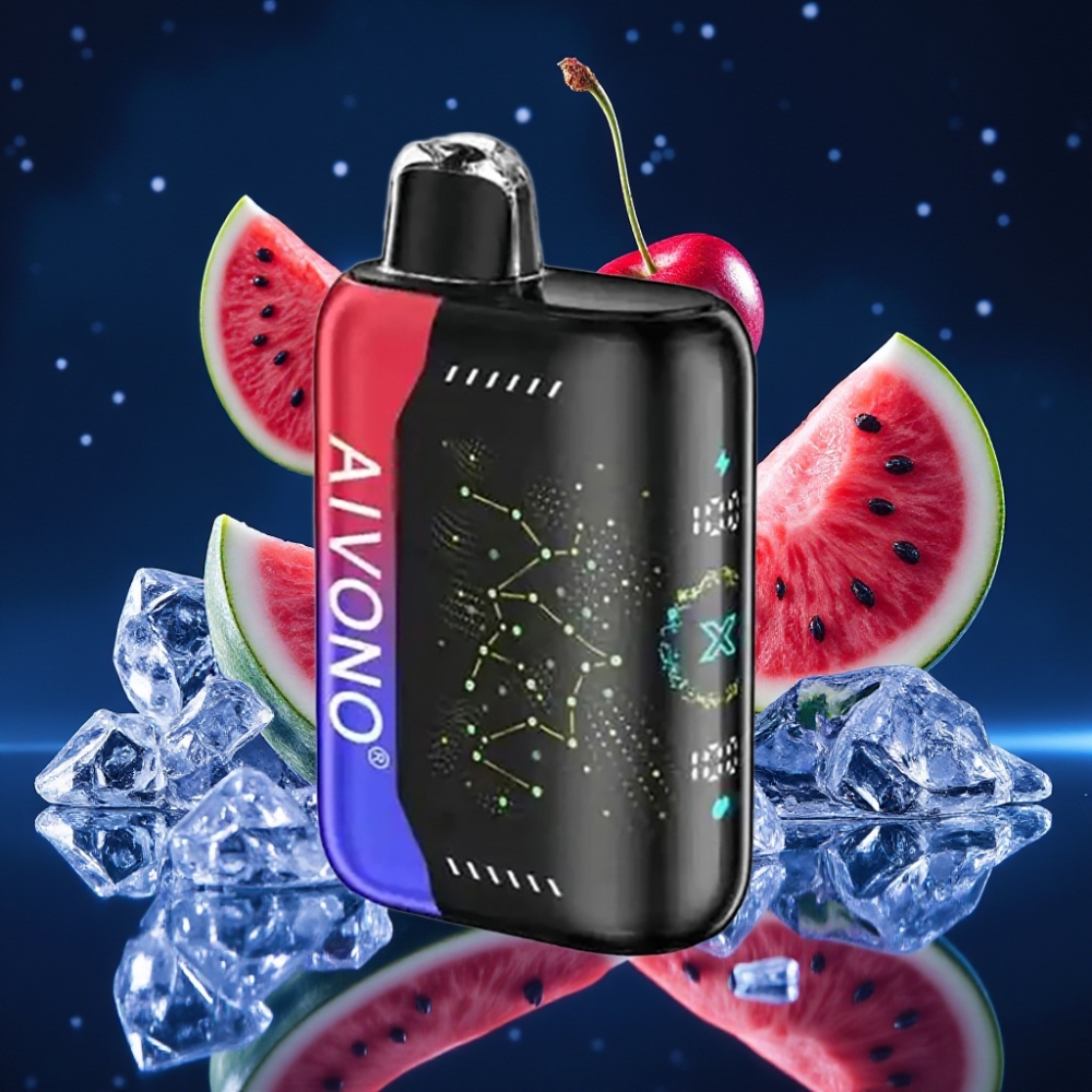 Aivono AIM BOOM 25000 Puffs Ühekordne Vape Jäine Vesimelon-Kirsipuu 0%-5% Nikotiini, 28ml, 650mAh, Type-C