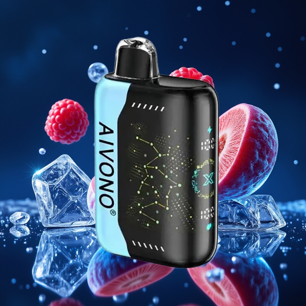 Aivono AIM BOOM 25000 Puffs Ühekordne Vape Sinine Vaarikas-Jää 0%/2%/3%/5% Nikotiini, 28ml Vedelik, 650mAh aku, Type-C Laadimine