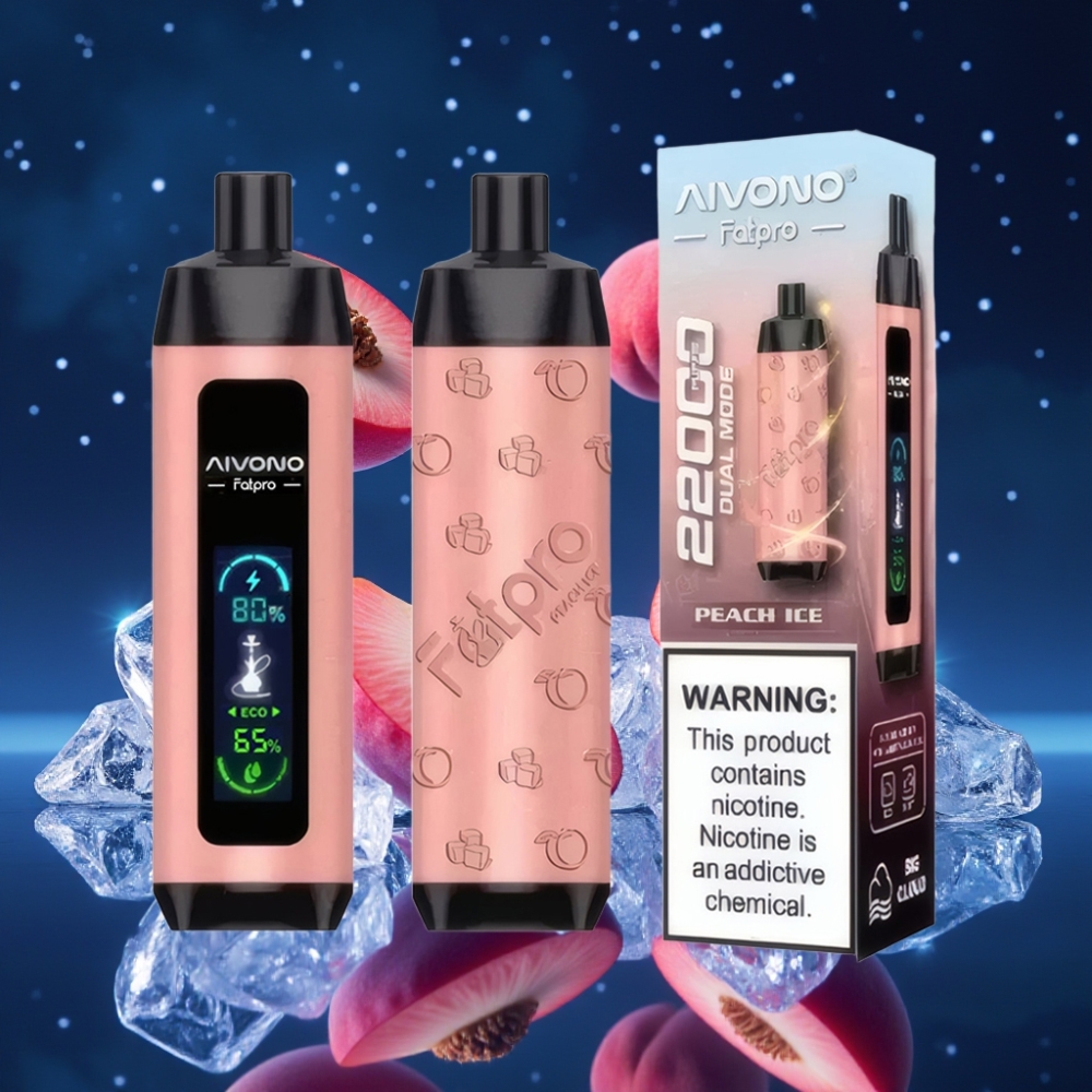 Aivono Aim Fatpro 22000 Puffs 28ml 600mah Laaditav Peach Ice Ühekordne Vape 0%,2%,3%,5% Nikotiin 0.6 ohm Mesh Coil