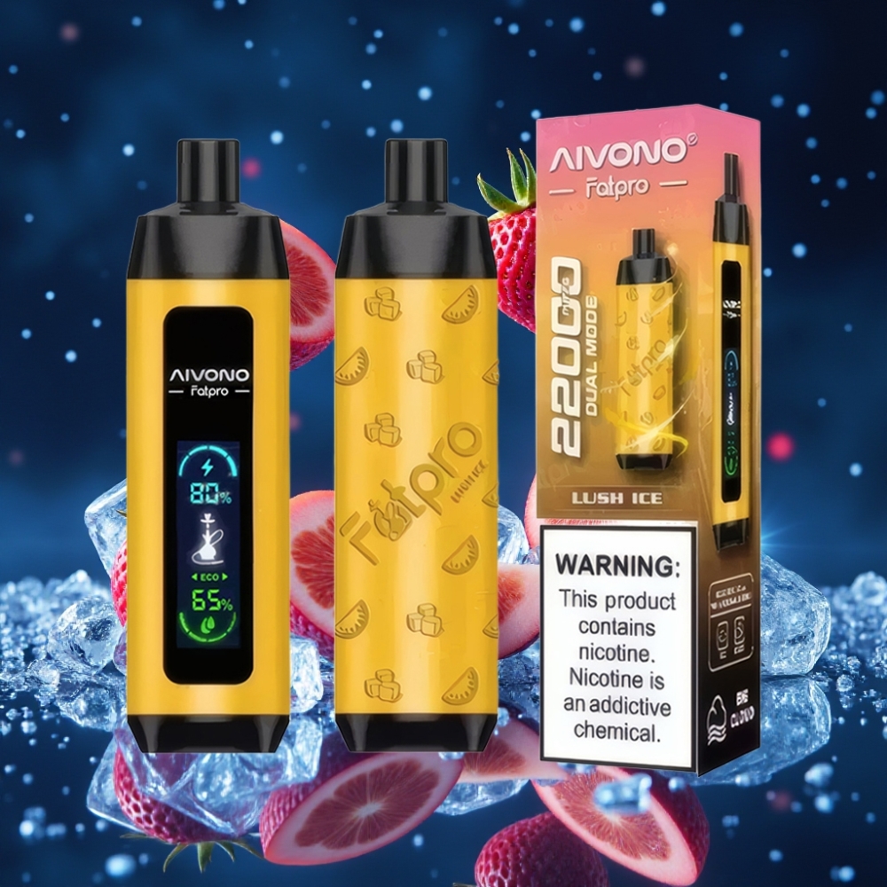 Aivono Aim Fatpro 22000 Puffs Ühekordne Vape Mahe Jää (Lush Ice) 28ml 600mAh 0.6 ohm Mesh Coil