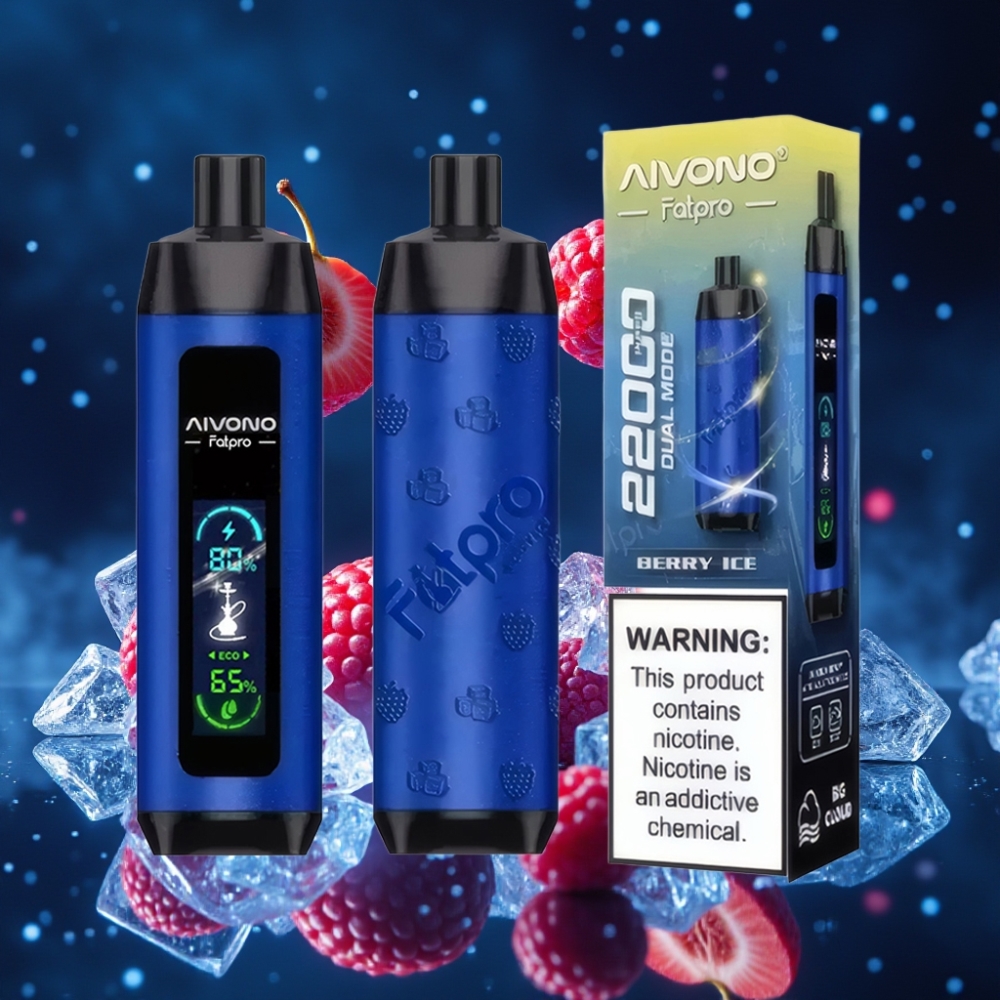 Aivono Aim Fatpro 22000 Puffs Ühekordne Vape Marja Jää 0.6 ohm Mesh Coil 600mAh Taaskasutatav Dual Modes Eco/Boost