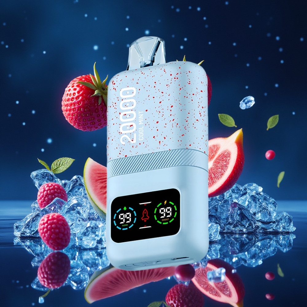 Aivono AIM MAGIC 20000 Puffs Ühekordne Vape Jahe mentool, 26ml E-vedelik, Dual Mesh Coils, LCD ekraan, Type-C laadimine