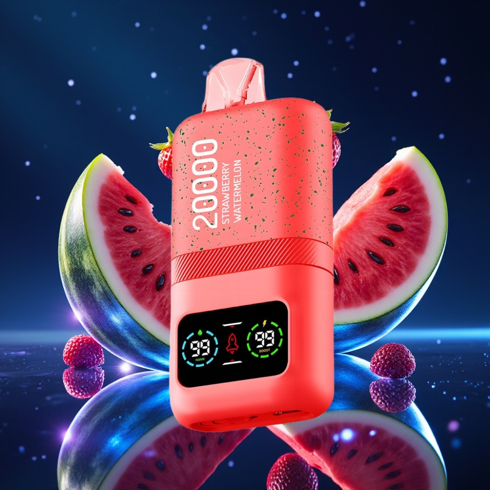 Aivono AIM MAGIC 20000 Puffs Ühekordne Vape Maasikas-Arbuus 0%/2%/3%/5% Nikotiini, 26ml E-vedelik, Dual Mesh Coils, LCD ekraan, Type-C laadimine, 600mAh aku