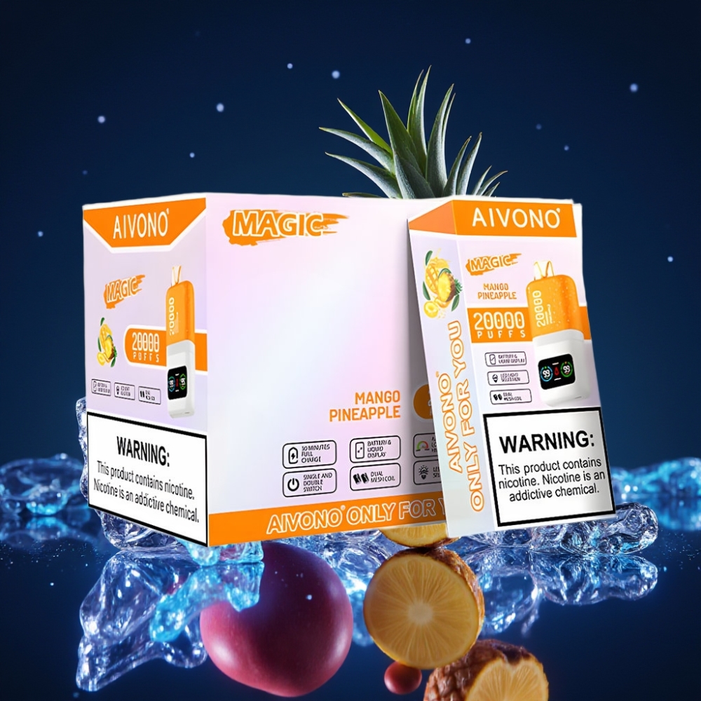 Aivono AIM MAGIC 20000 Puffs Ühekordne Vape Mango-Ananass (26ml, Dual Mesh Coils, LCD, Type-C)