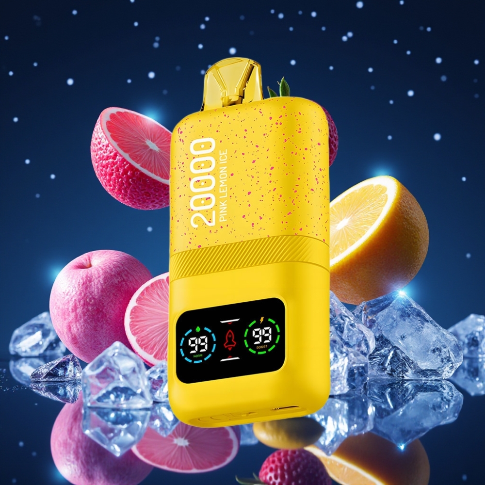 Aivono AIM MAGIC 20000 Puffs Ühekordne Vape Roosa sidruni jää Dual Mesh Coils LCD Type-C 600mAh