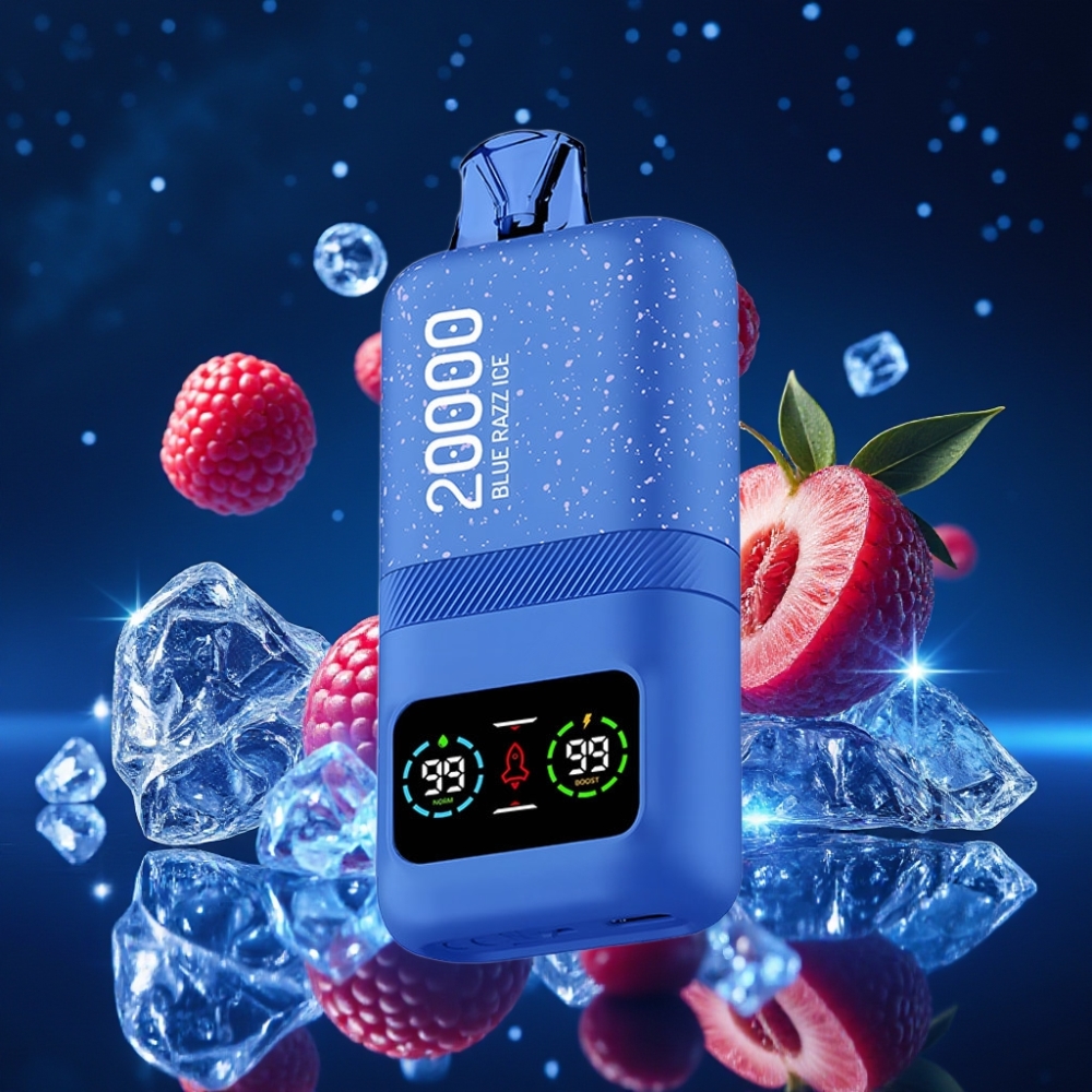 Aivono AIM MAGIC 20000 Puffs Ühekordne Vape Sinised vaarikad jää & 26ml vedelik, Dual Mesh Coils, LCD ekraan, Type-C laadimine