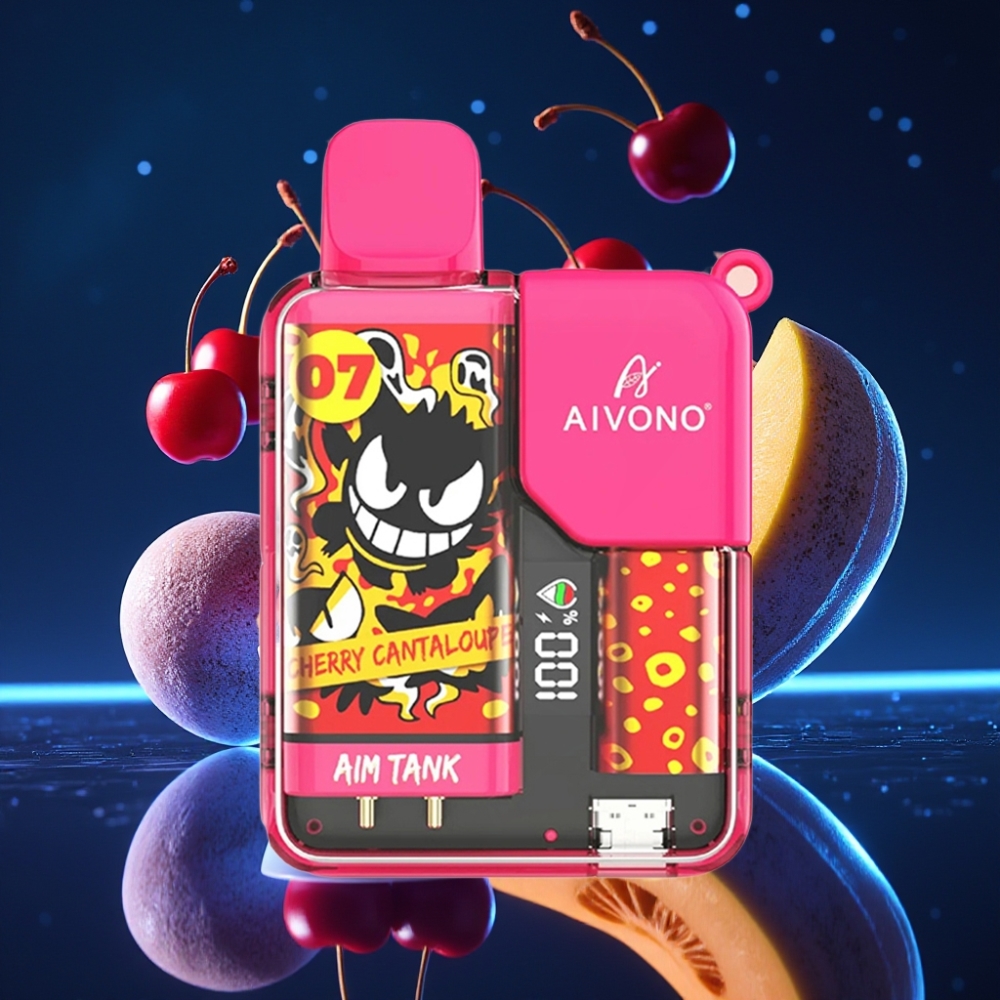 Aivono AIM-TANK 9500 Puffs 18ml 650mAh LCD 0-5% 1.2ohm Kirsi-Melon