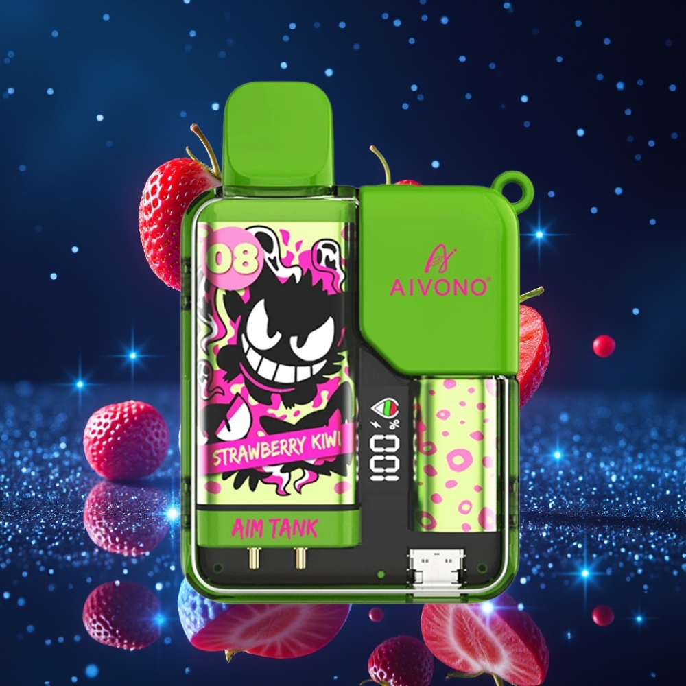 Aivono AIM-TANK 9500 Puffs 18ml 650mAh LCD 0-5% Nikotiini 1.2ohm Maasikas-Liwi
