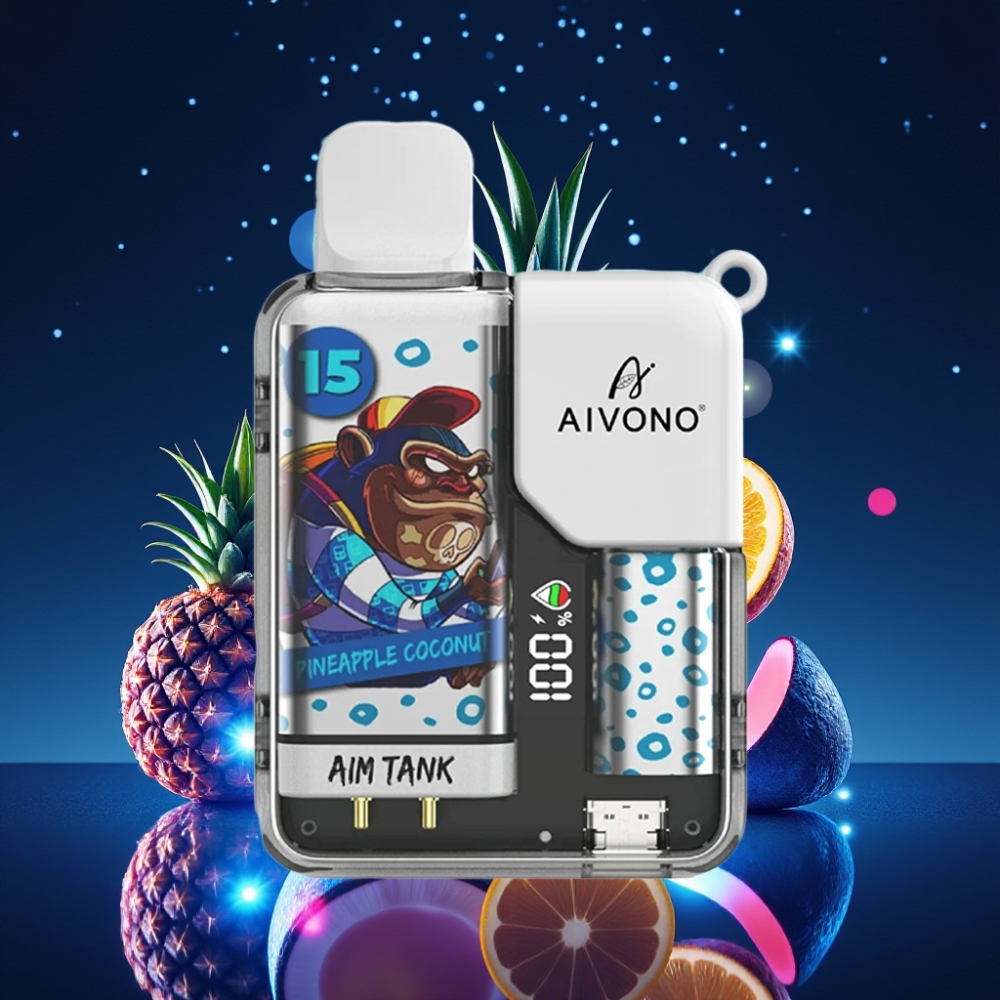 Aivono AIM-TANK 9500 Puffs 18ml 650mAh LCD Ananass-Kookos Ühekordne Vape