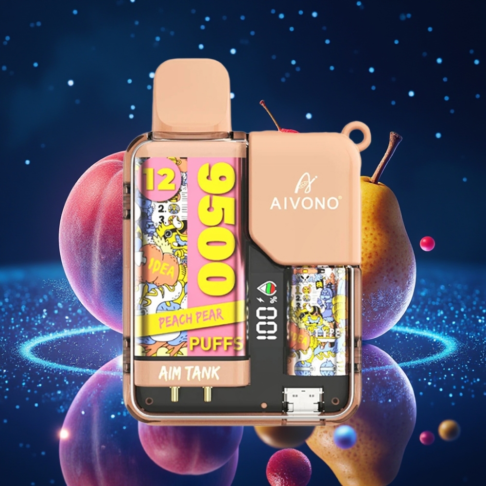 Aivono AIM-TANK 9500 Puffs 18ml 650mAh LCD Peach Pear Ühekordne Vape
