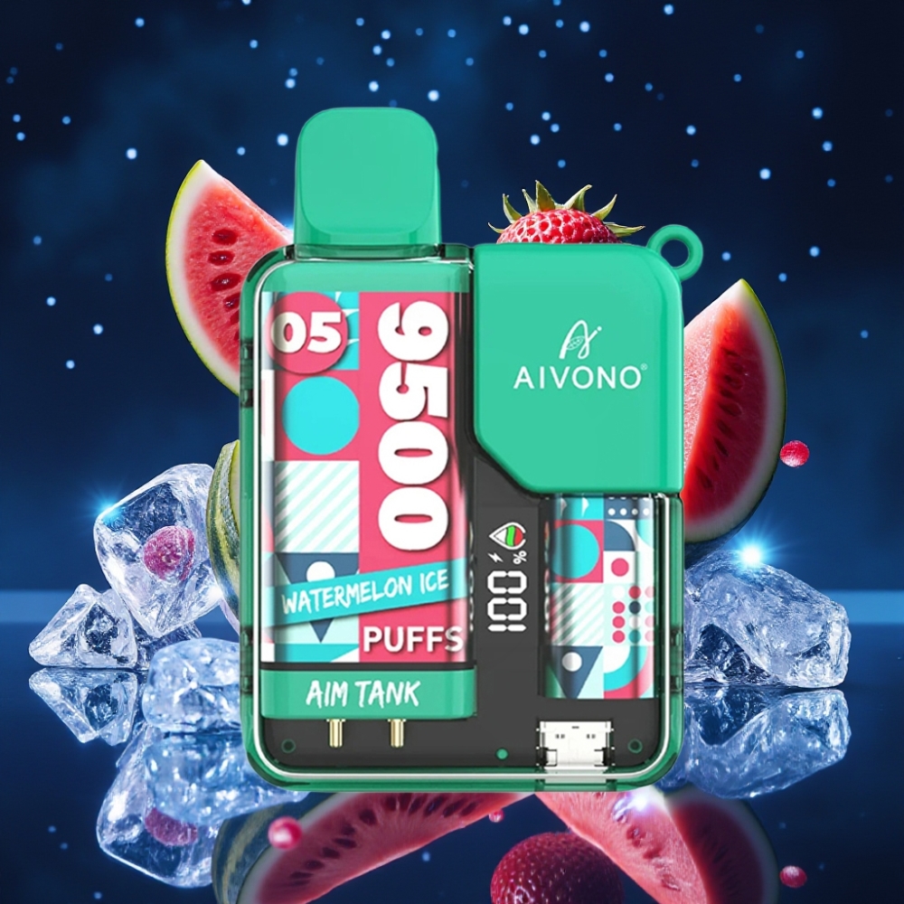 Aivono AIM-TANK 9500 Puffs Ühekordne Vape Arbuusi-Jää 18ml/650mAh LCD 1.2ohm Mesh Coil