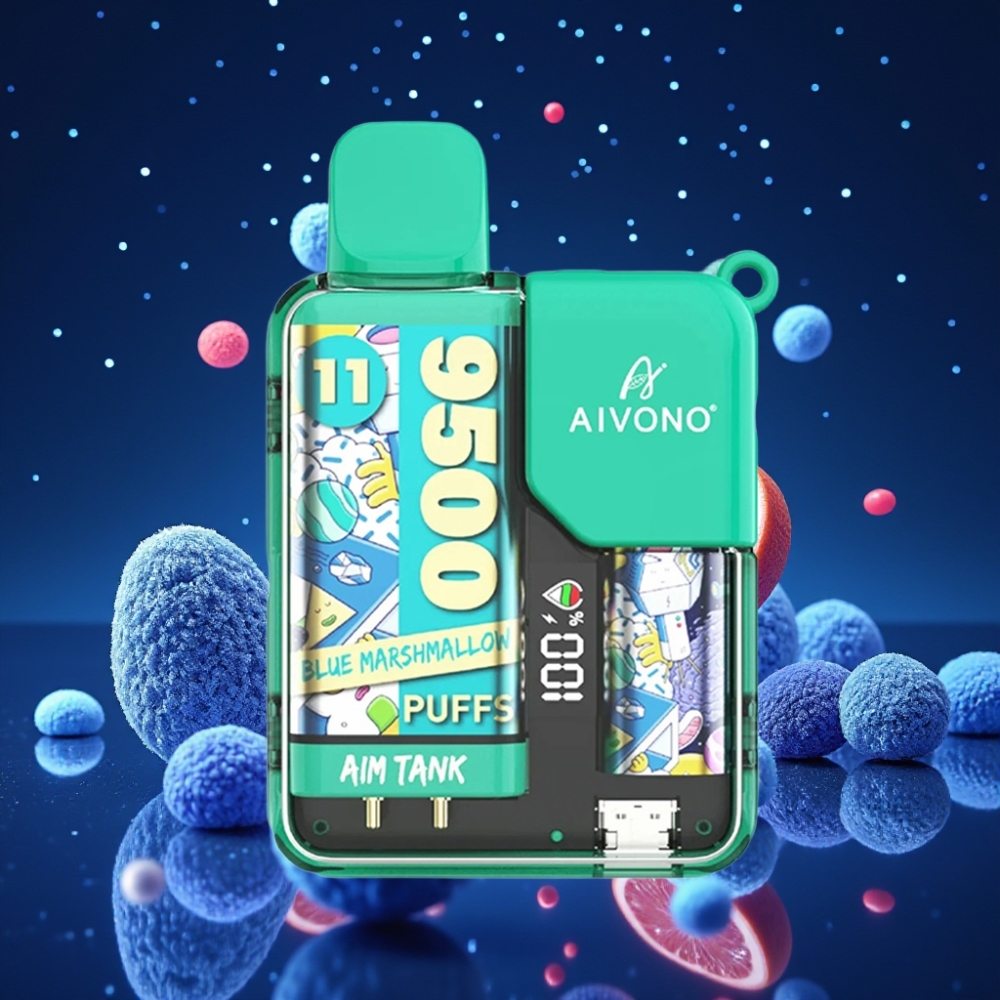 Aivono Aim Tank 9500 Puffs 18ml 650mAh LCD 0/2/3/5% Nikotiini Sinine Vahukomm