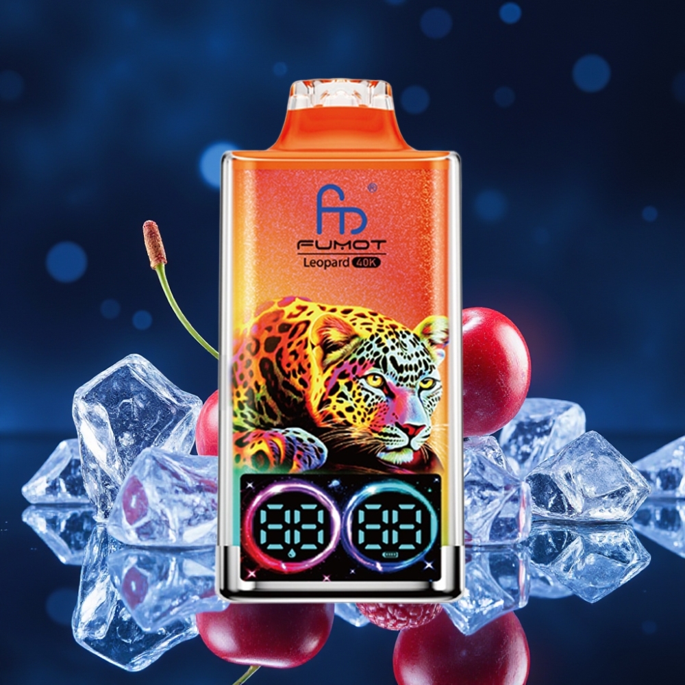 Fumot Leopard 40K Puffs Dual Mesh 700mAh Type-C Ühekordne Vape Kirssi-Jää