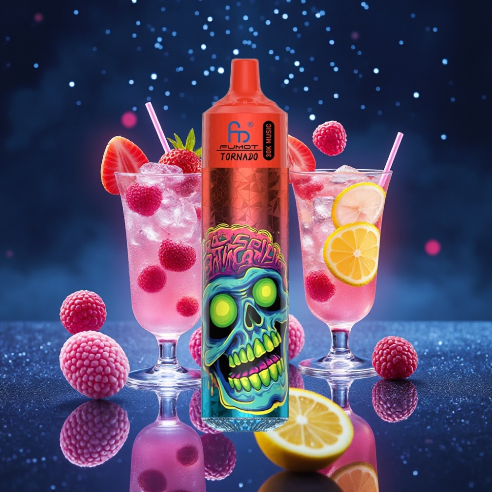 Fumot RandM Tornado 30000 Puffs 30mL 5% 1.0 Ohm Pink Limonaad Ühekordne Vape