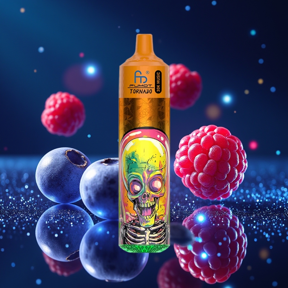 Fumot RandM Tornado 30000 Puffs – 30mL E-vedelik, 1.0 Ohm mesh mähis, 600mAh aku, Sinimustika-Vaarikas