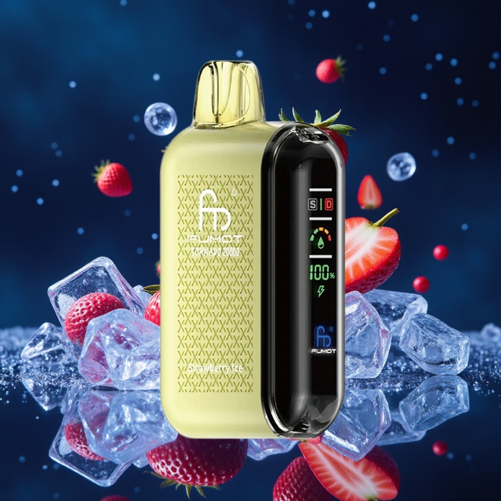 Fumot Tornado 20000 Puffs Dual Mesh Coil 20ml Maasikajää Ühekordne Vape