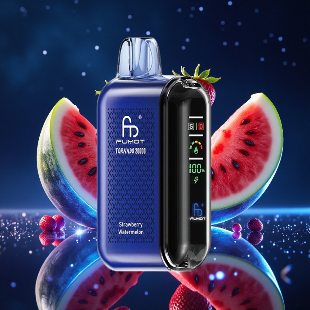 Fumot Tornado 20000 Puffs Dual Mesh Coil 20ml Mahla-Arbuusi Ühekordne Vape 850mAh Smart Display Airflow Control