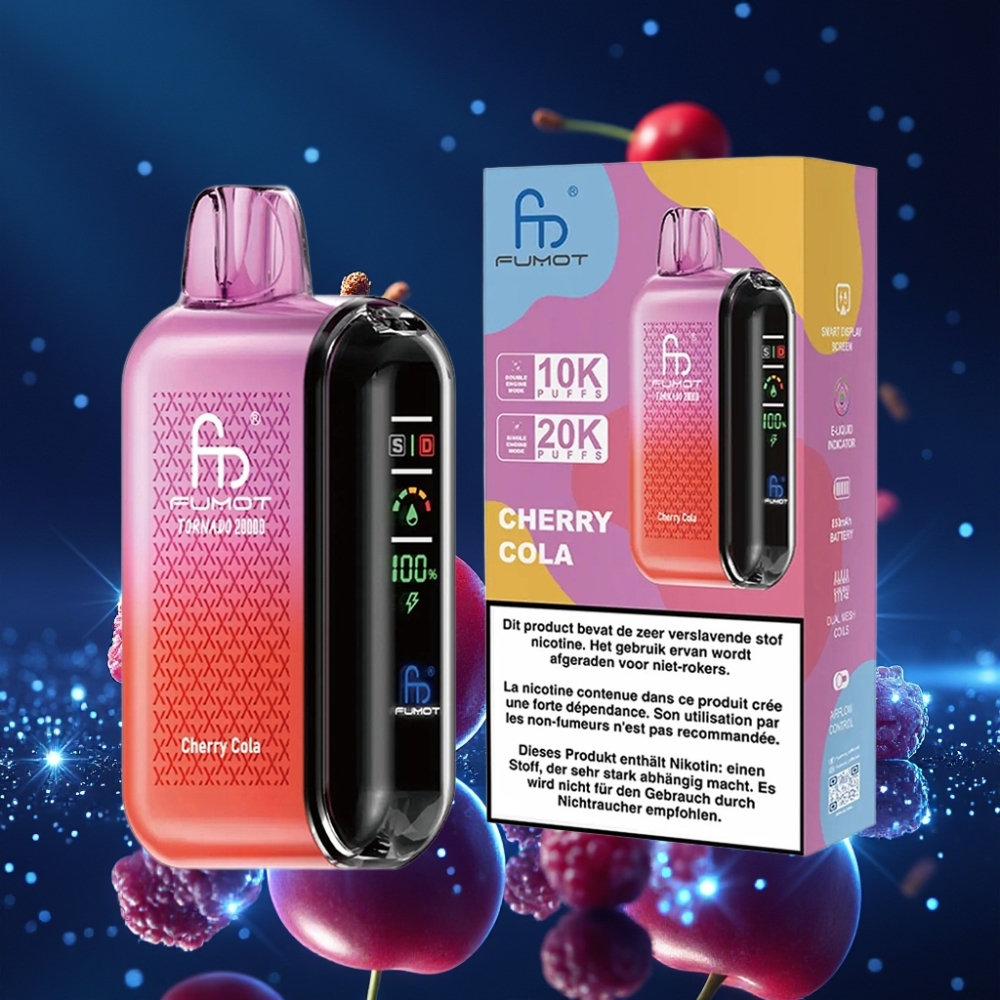 Fumot Tornado 20000 Puffs Dual Mesh Coil 20ml Mahla-Koola Ühekordne Vape