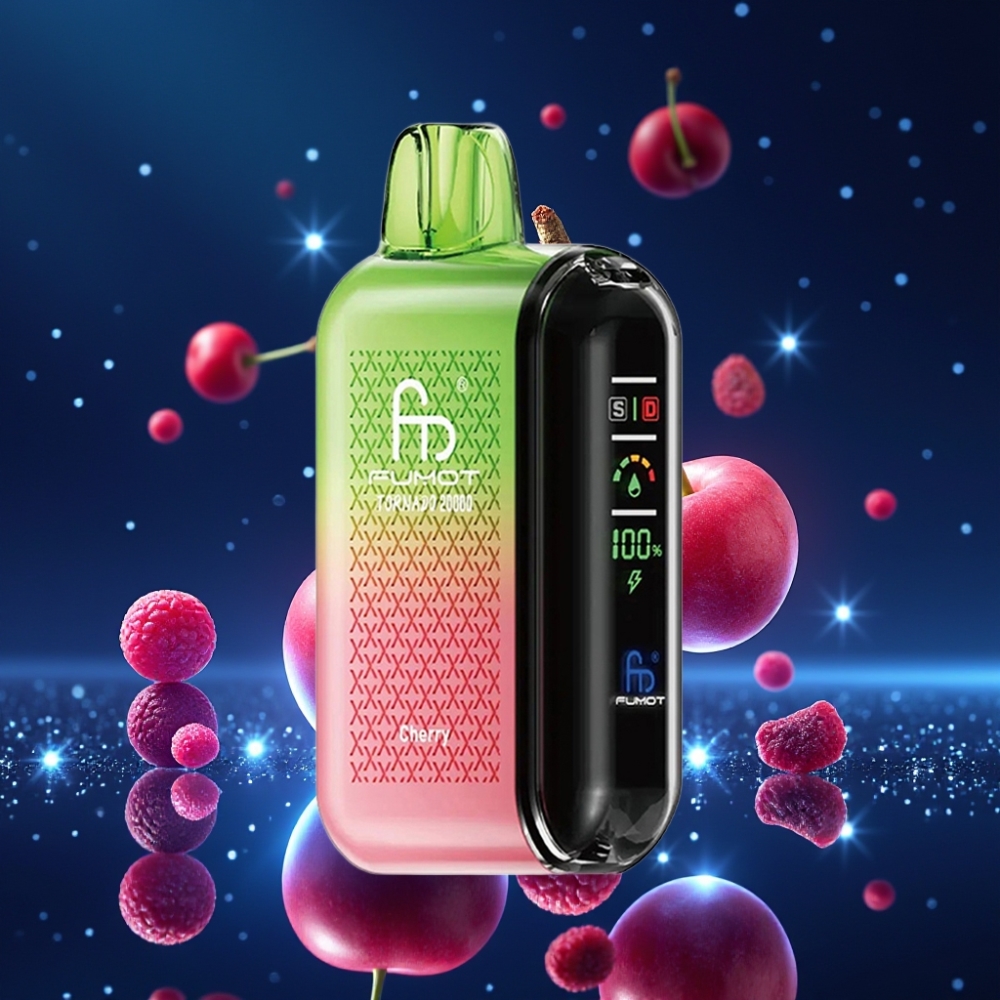 Fumot Tornado 20000 Puffs Dual Mesh Coil 20ml Rechargeable Õun Ühekordne Vape