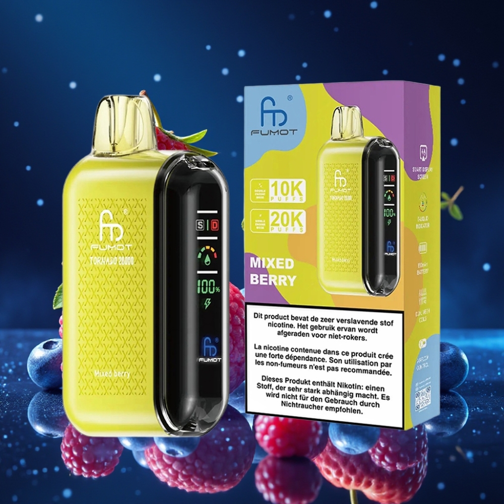 Fumot Tornado 20000 Puffs Dual Mesh Segamootoriga Õhuvoolureguleeritav Segamari Ühekordne Vape