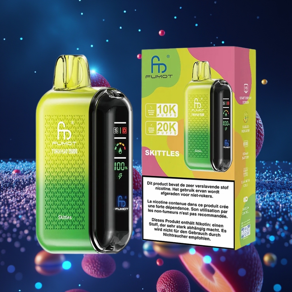 Fumot Tornado 20000 Puffs Ühekordne Vape 20ml 850mAh Skittles