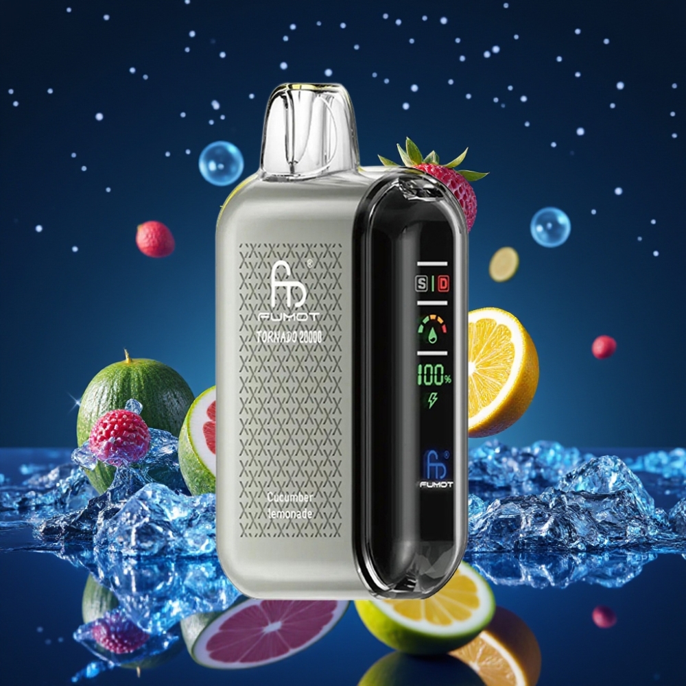 Fumot Tornado 20000 Puffs Ühekordne Vape Kurk Sidrunijook 20ml Mahutavus 850mAh Akuga