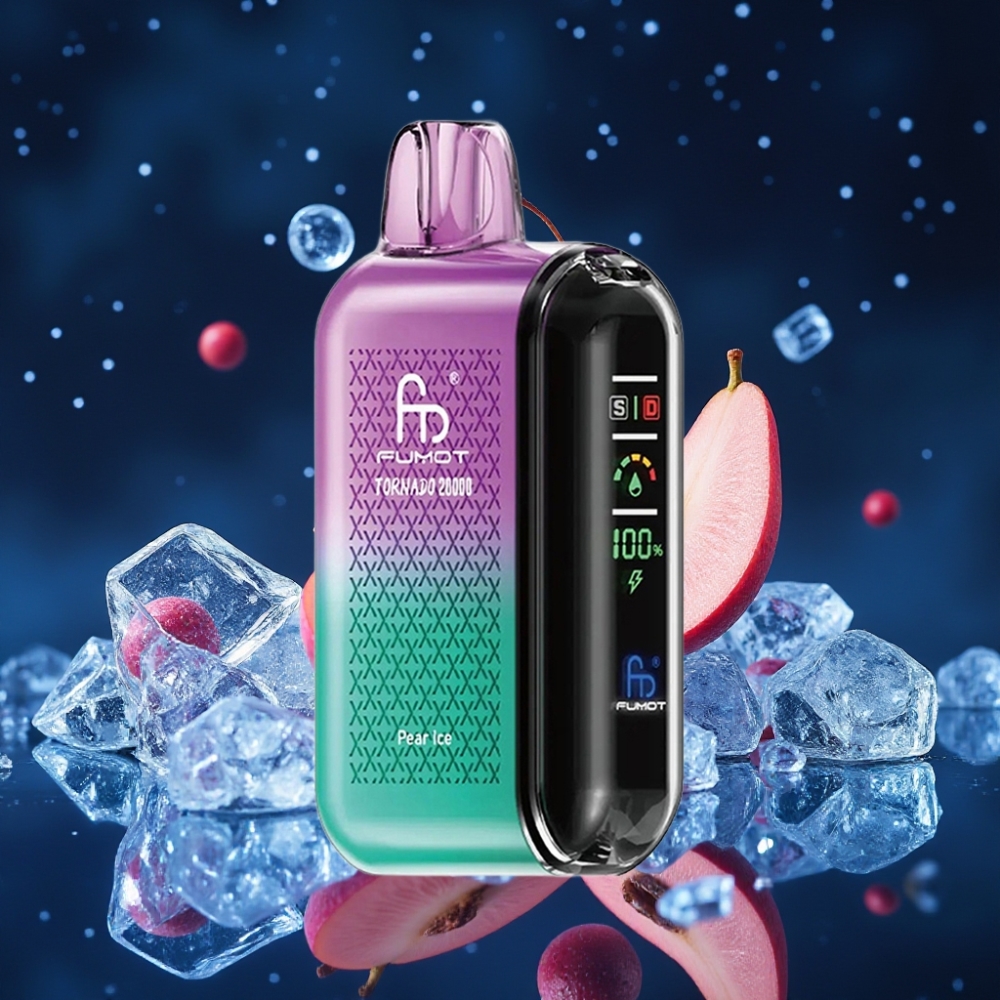 Fumot Tornado 20000 Puffs Ühekordne Vape Pirnijää 20ml Mahutavusega 850mAh Laetav aku