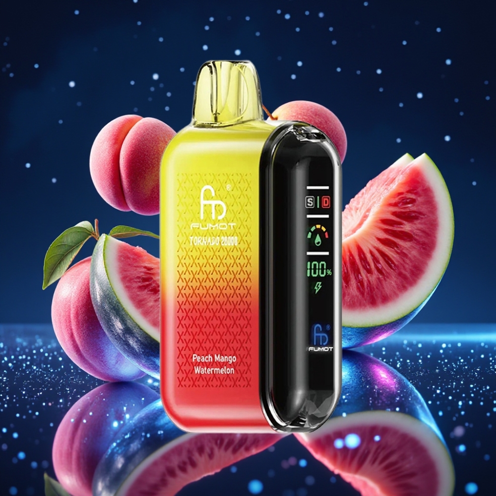 Fumot Tornado 20000 Sügavhõnguga Dual Mesh Coil 20ml Mahutavusega 850mAh Laetav Akuga Virsik-Mango-Arbuus
