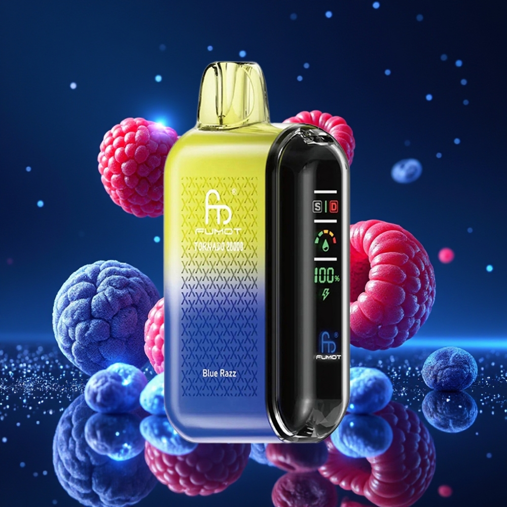 Fumot Tornado 20000 Tilka 20ml Mahutavusega Sinine Sõstar Akurega Ühekordne Vape