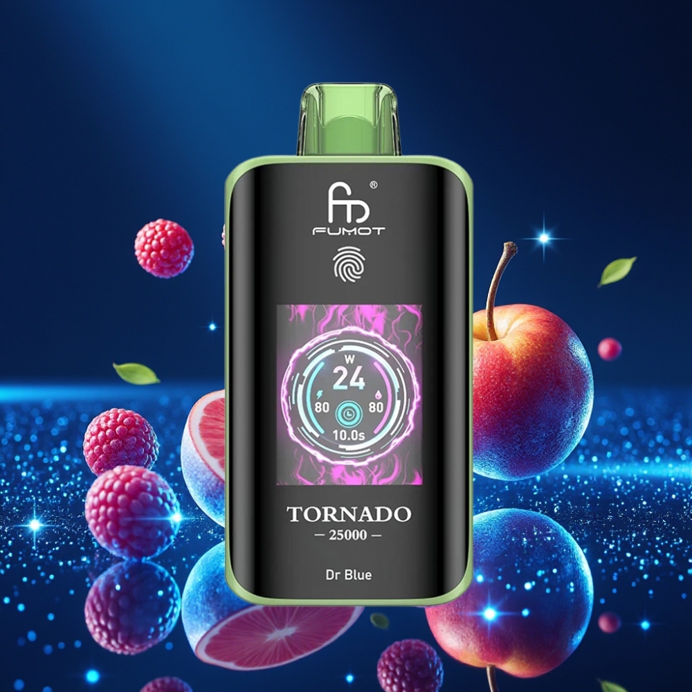 Fumot Tornado 25000 Puffs HD Ekraaniga, 700mAh Laetav aku, 20ml e-vedelik, Dr Blue