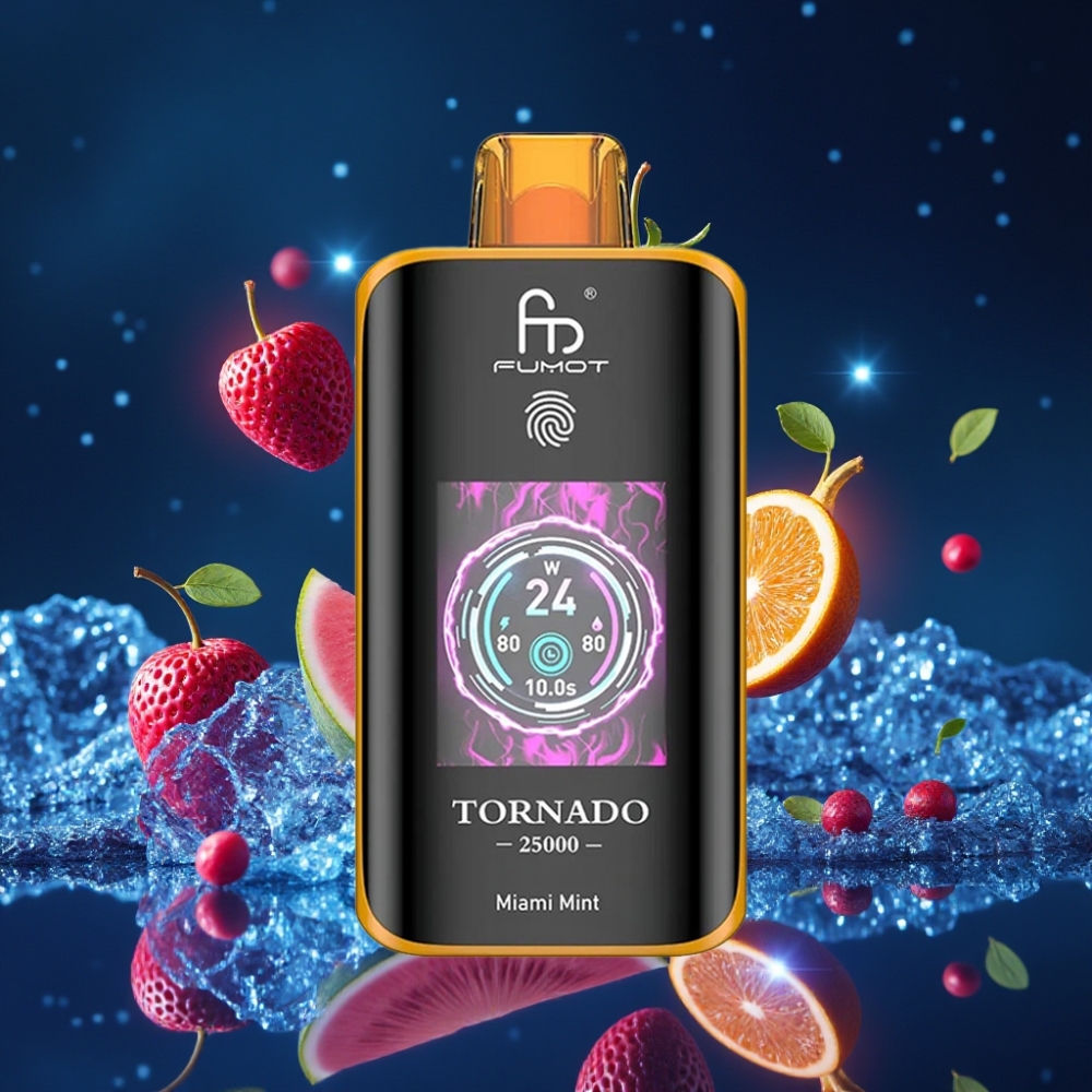 Fumot Tornado 25000 Puffs HD Ekraaniga Laaditav Miami Mündi Aromaatiga 20ml E-vedelikuga