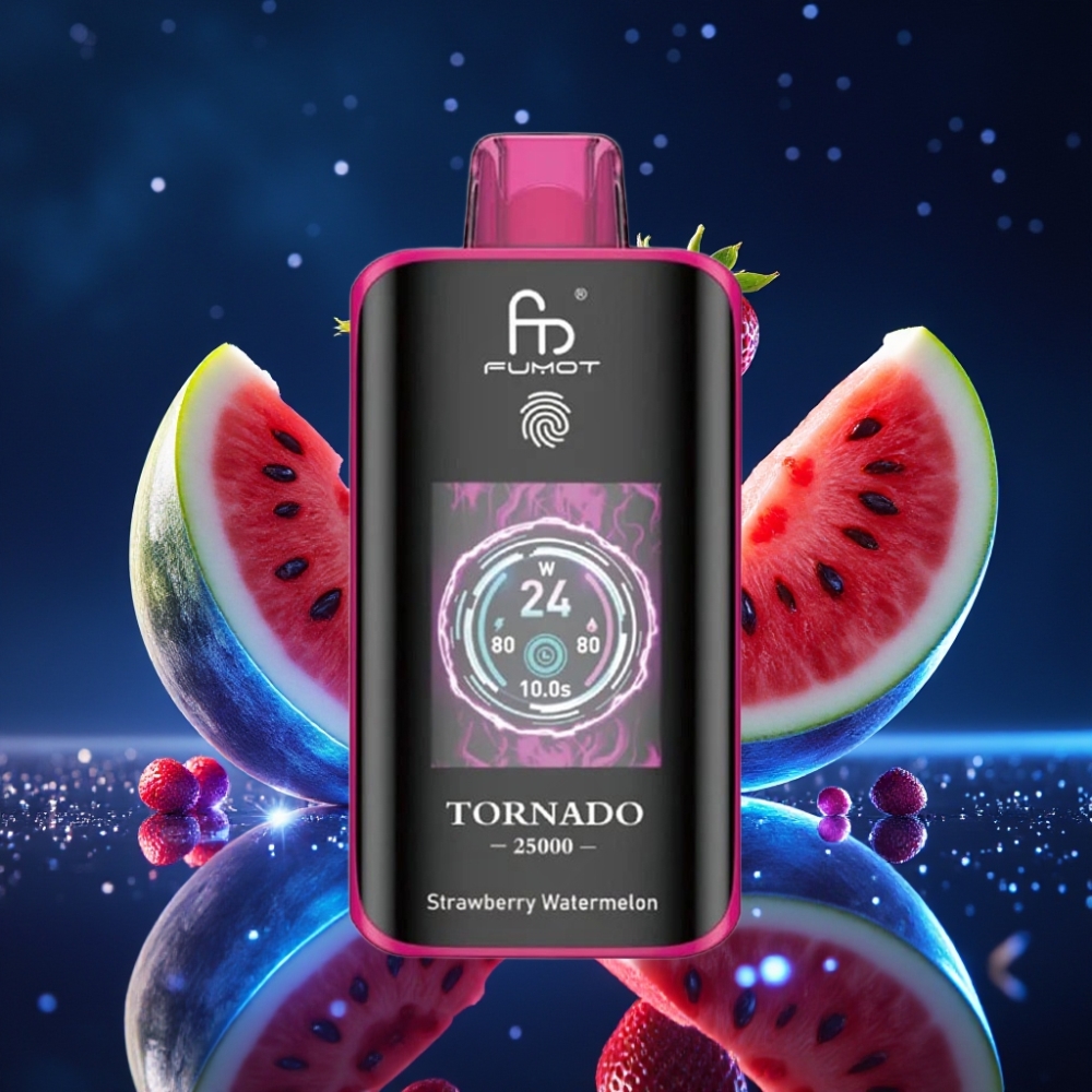 Fumot Tornado 25000 Puffs Ühekordne Vape Maasik-Arbuus 700mAh aku, 20ml e-vedelik, Type-C laadimine