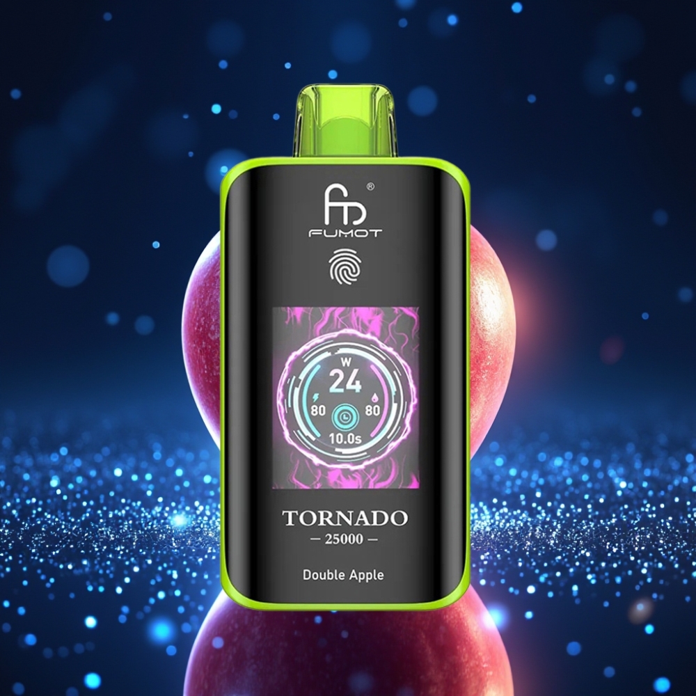 Fumot Tornado 25000 Puffs Ühekordne Vape Topeltõun, HD Ekraan, 700mAh Akuga, 20ml E-vedelik, Type-C Laadimine