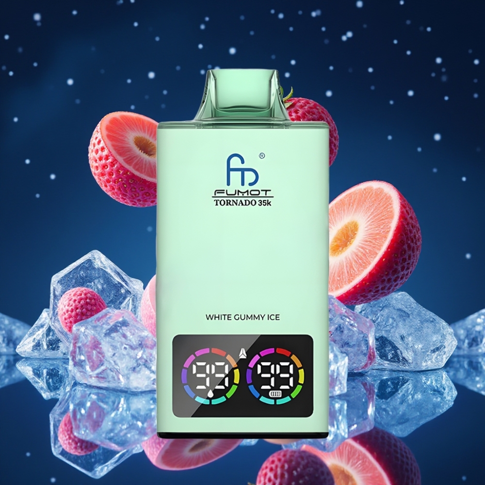 Fumot Tornado 35K Ühekordne Vape 35000 Puffs 15ml E-juice 700 MAH Battery Valk Gummy Ice Dual Mesh Coil USB-C