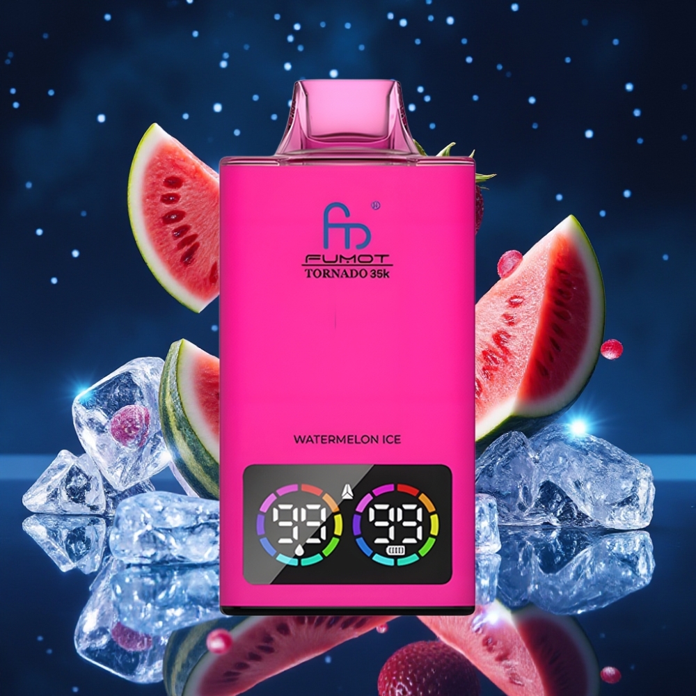 Fumot Tornado 35K Ühekordne Vape 35000 Puffs 15ml E-juice 700mAh Fast Charging USB-C Arbuusi-Jää