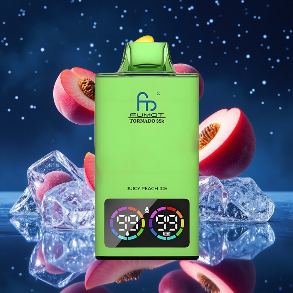 Fumot Tornado 35K Ühekordne Vape Juicy Peach Ice with Dual Mesh Coil, 15ml E-juice & 700 MAH Battery