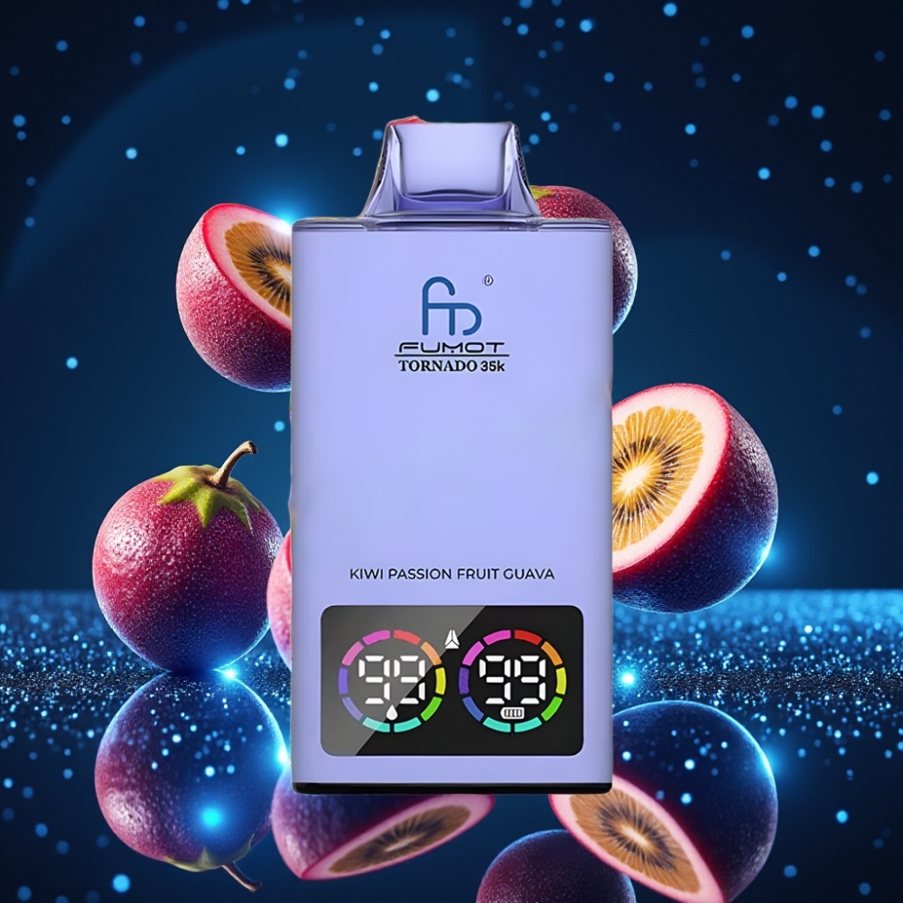 Fumot Tornado 35K Ühekordne Vape Kiivi-Passionmari-Guava | Dual Mesh Coil | 15ml E-juice | 700 MAH | 35000 Puffs | USB-C