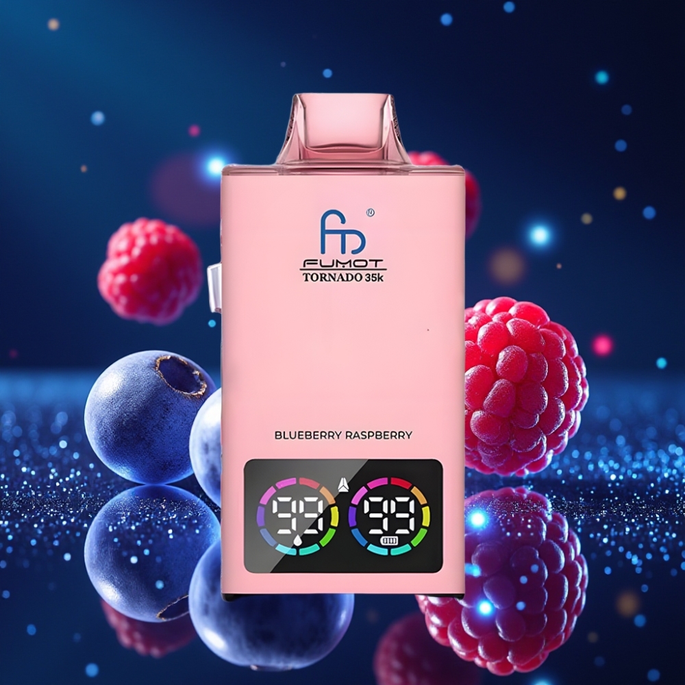 Fumot Tornado 35K Ühekordne Vape Mustikas Vaarikas | 35000 Tõmmet | 15ml E-vedelik | 700 MAH Akuga | Kiire Laadimine | USB-C