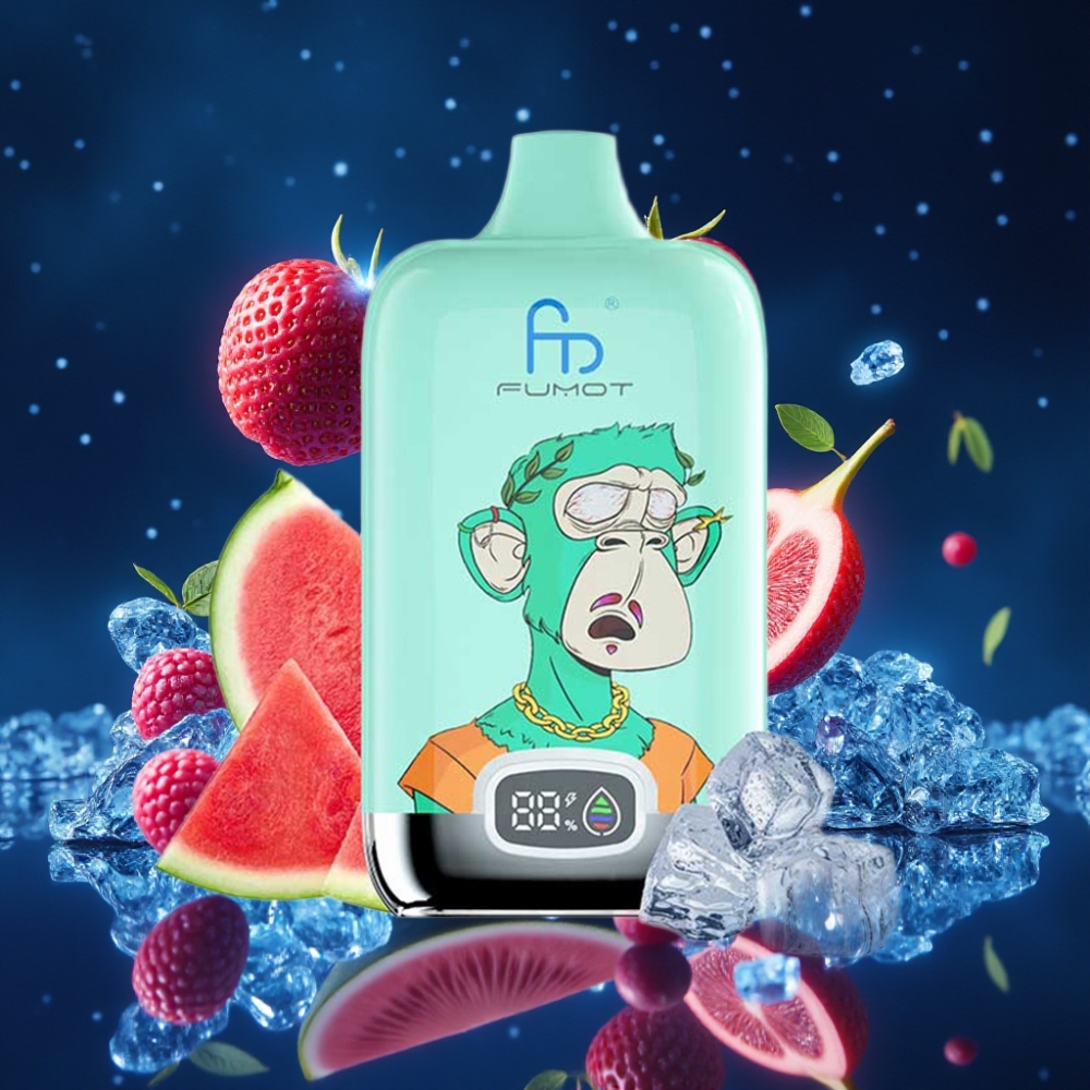 Fumot Tornado Digital Box 12000 Puffs 20ml MTL Ühekordne Vape Cool Mint Type-C Laaditav