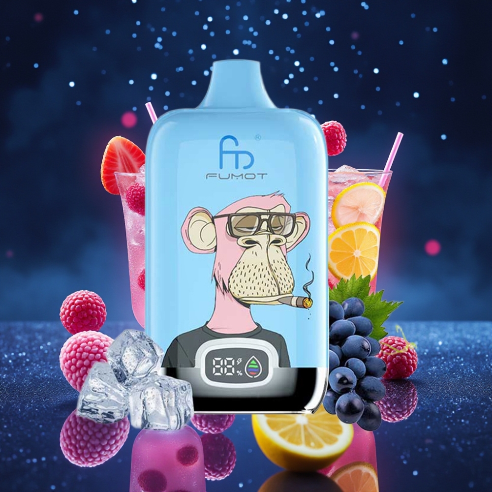 Fumot Tornado Digital Box 12000 Puffs 20ml MTL Ühekordne Vape Roosa Sidrunijook