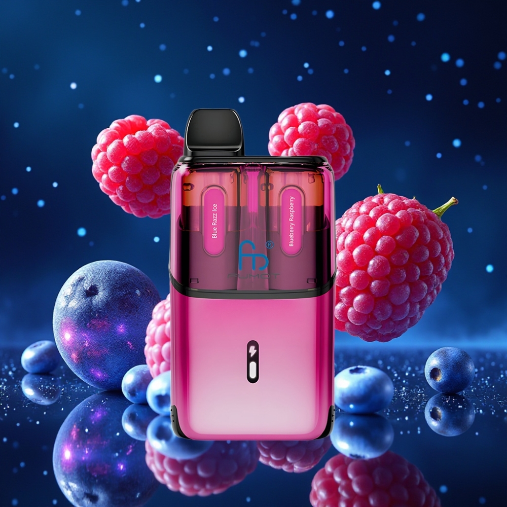 Fumot Ultra T32000 Disposabelne Vape – Sinine Vaarikas-Murakas Jää & Mustikas, 32000 Tiksu, 800mAh Akuga, Tüüp-C Kiirlaadimine, 24ml E-vedelik