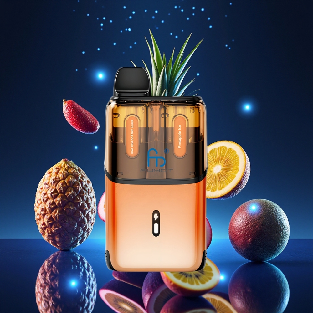 Fumot Ultra T32000 Ühekordne Vape 32000 Puffid 24ml Kivi-Passionimahl-Guava - Ananasisjää Mesh Coil 800mAh Type-C