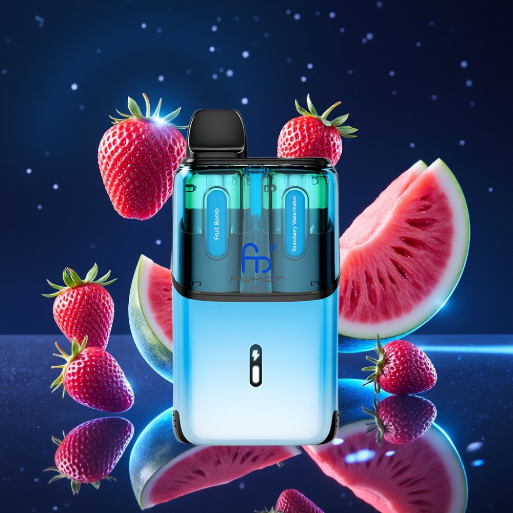 Fumot Ultra T32000 Ühekordne Vape 32000 Puffid - Maasikas-Arbuus (Strawberry Watermelon) 24ml 800mAh Type-C Mesh Coil