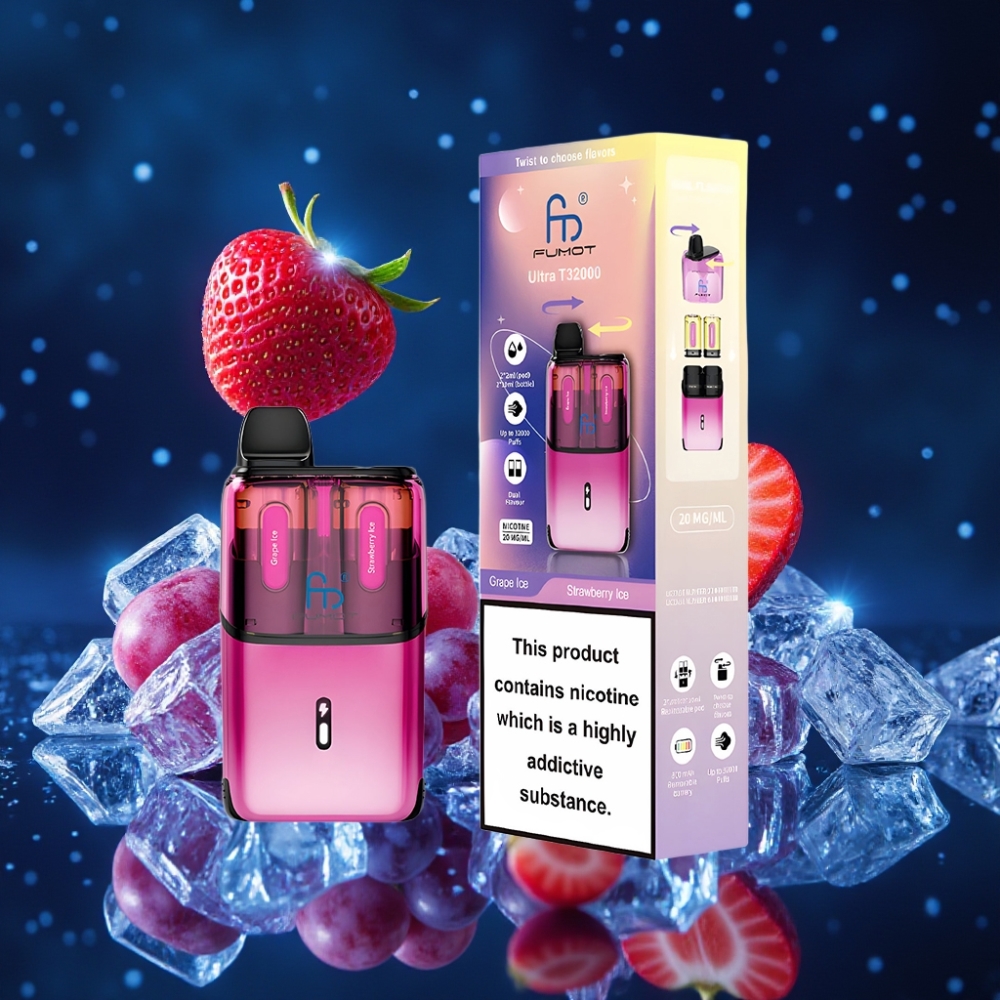Fumot Ultra T32000 Ühekordne Vape 32000 Puffs 800mAh Vine-Jää - Maasika-Jää
