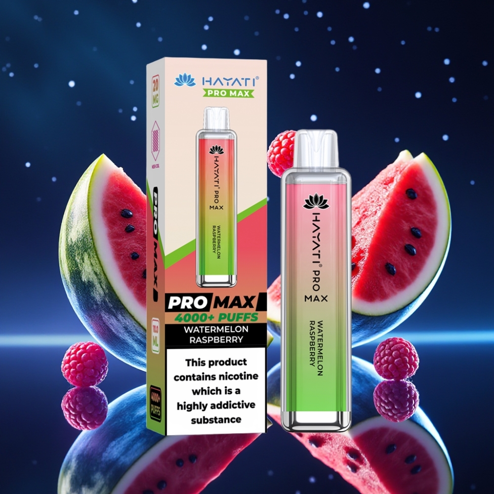 Hayati Pro Max 4000 Puffs Ühekordne Vape Arbuusi-Vaarikas (1400mAh, 2ml/10ml)