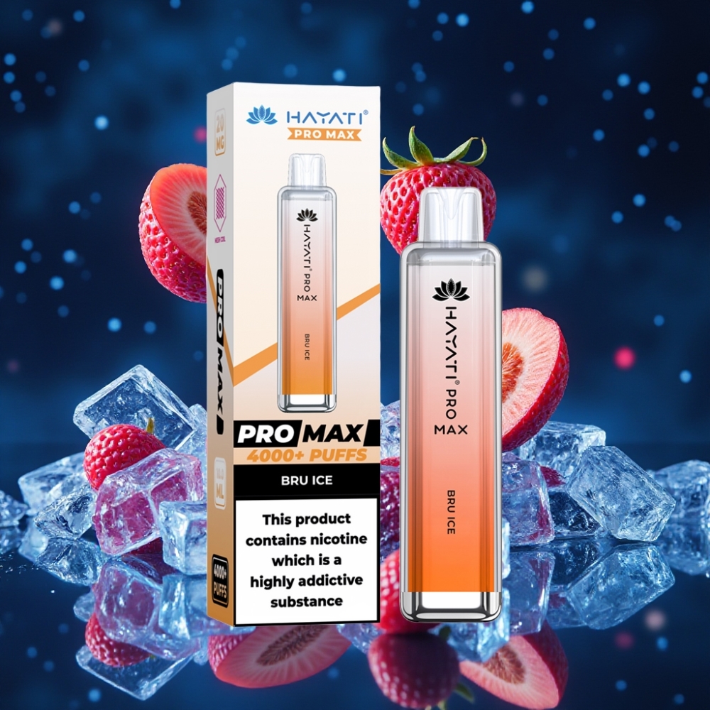 Hayati Pro Max 4000 Puffs Ühekordne Vape Jääkristall (1400mAh, 2%/5% Nikotiini, 2ml/10ml)