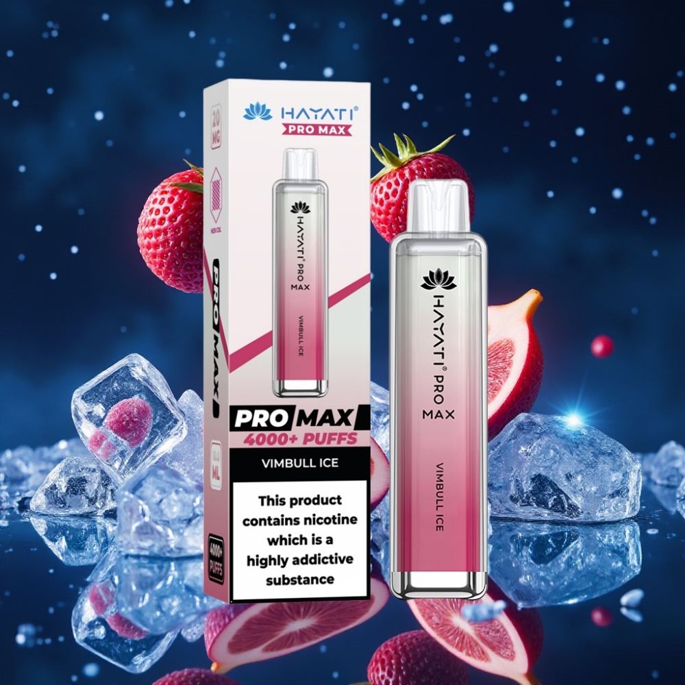 Hayati Pro Max 4000 Puffs Ühekordne Vape Jääkristall Koos 1400mAh aku ja 2ml mahutiga