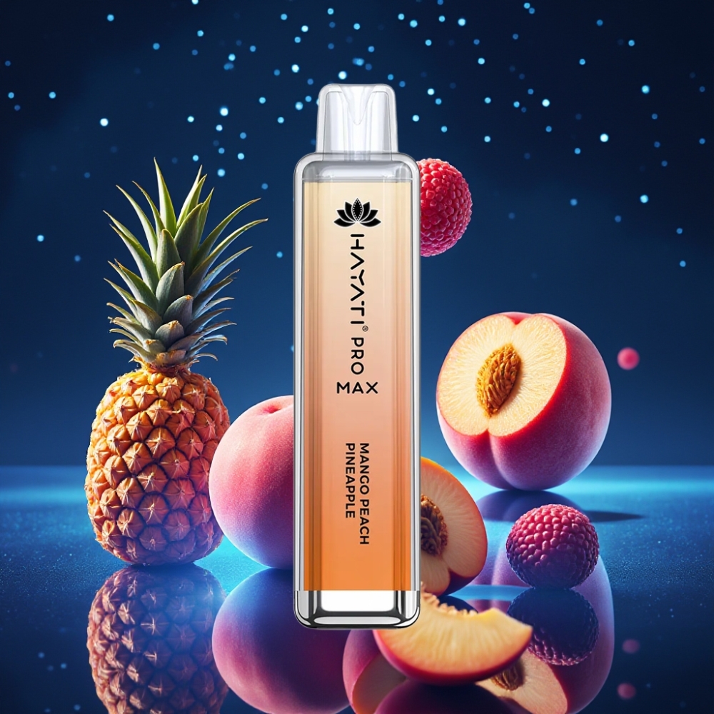 Hayati Pro Max 4000 Puffs Ühekordne Vape Mango-Pirn-Ananass (1400mAh, 1.1 Ohm Dual Mesh, LED-valgus)